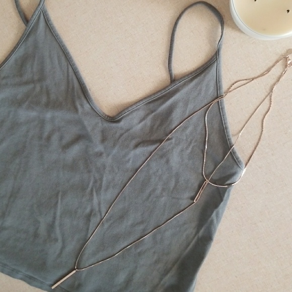 Express Tops - Express Gray Crop Tank Top